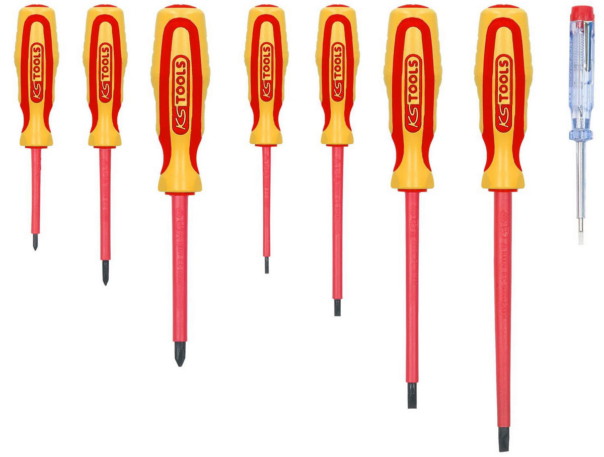 ERGOTORQUE VDE SCHRAUBENDREHER-SATZ, PH+SCHLITZ, 8-TLG - Multicolor, Kunststoff/Metall (19/30cm) - KS Tools
