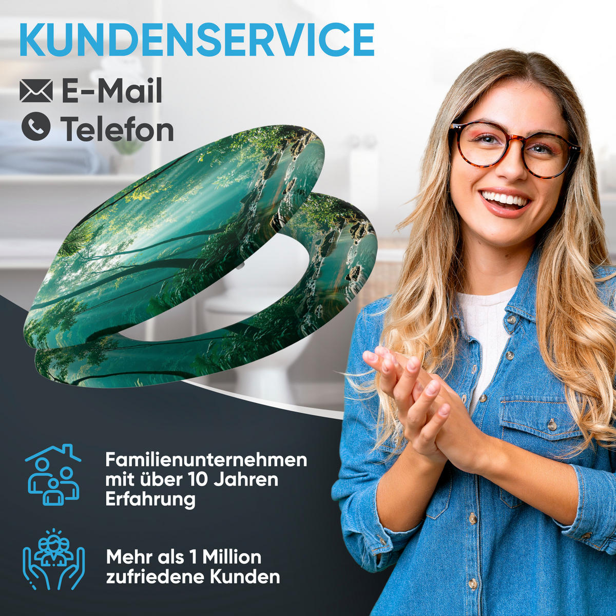 WC-SITZ mit Absenkautomatik & Top Fix Rainforest - Grün, Holzwerkstoff (37.7/5.5/48cm) - Sanilo