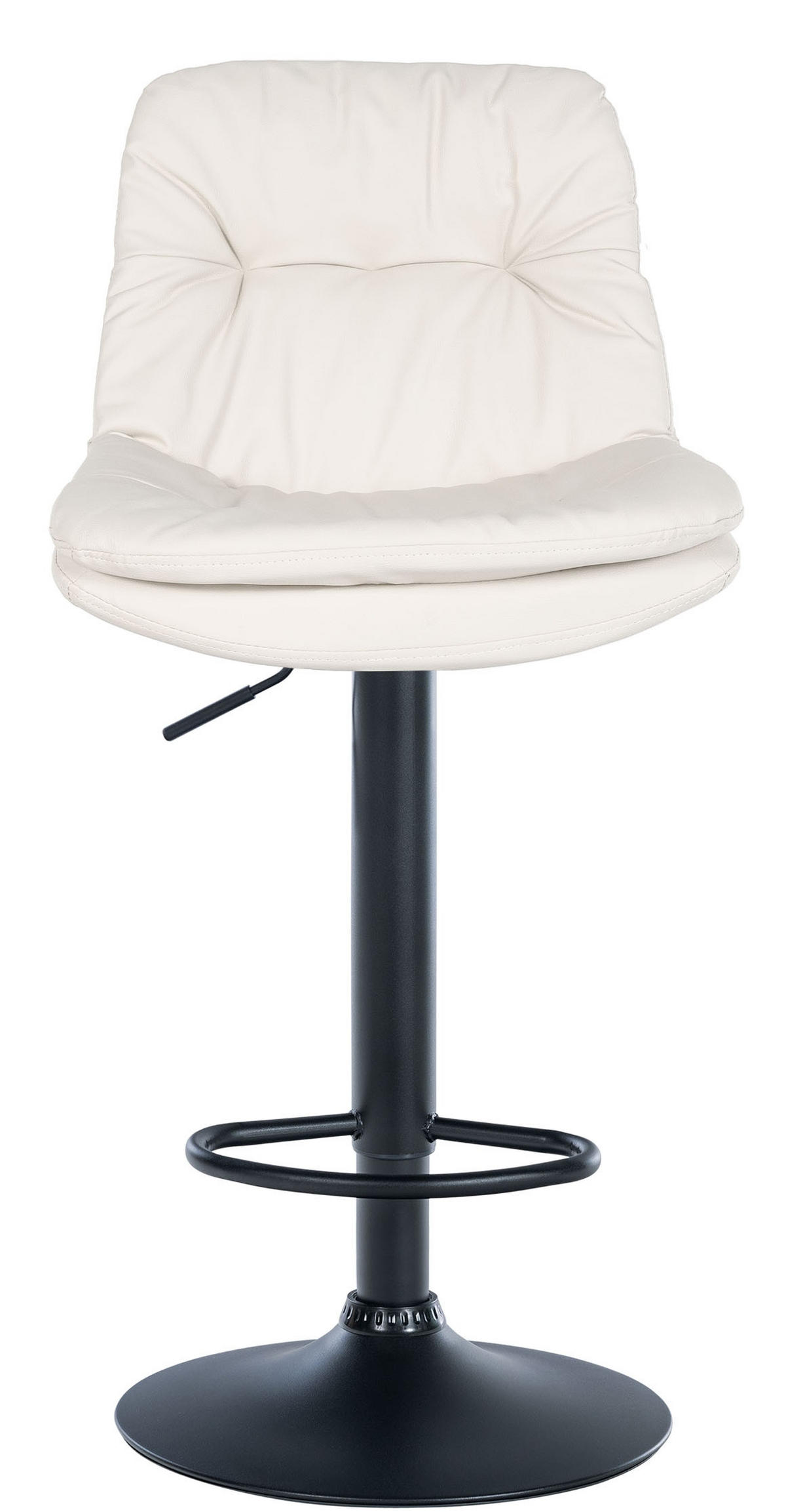 BARHOCKER Lederlook weiß - Schwarz/Weiß, Textil (46/92/54cm) - CLP