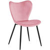ESSZIMMERSTUHL Samt Rosa - Schwarz/Rosa, Textil/Metall (50/80/58cm) - CLP