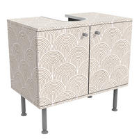WASCHBECKENUNTERSCHRANK Boho Bogen Muster Beige 60/55/35 cm - Beige, Holzwerkstoff (60/55/35cm) - Bilderwelten