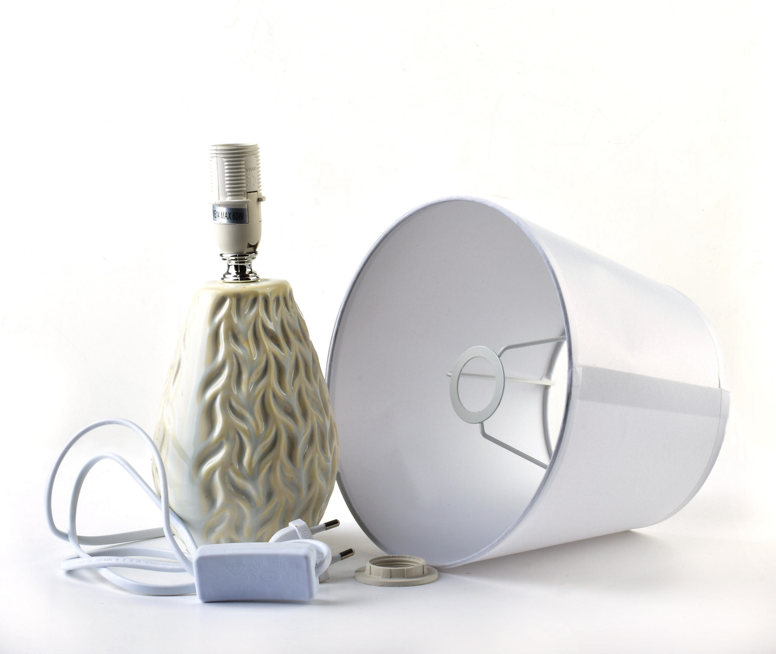 TISCHLAMPE Leti Beige 12/10/22.5 cm Keramik - Beige, Keramik (12/10/22.5cm) - Mondex