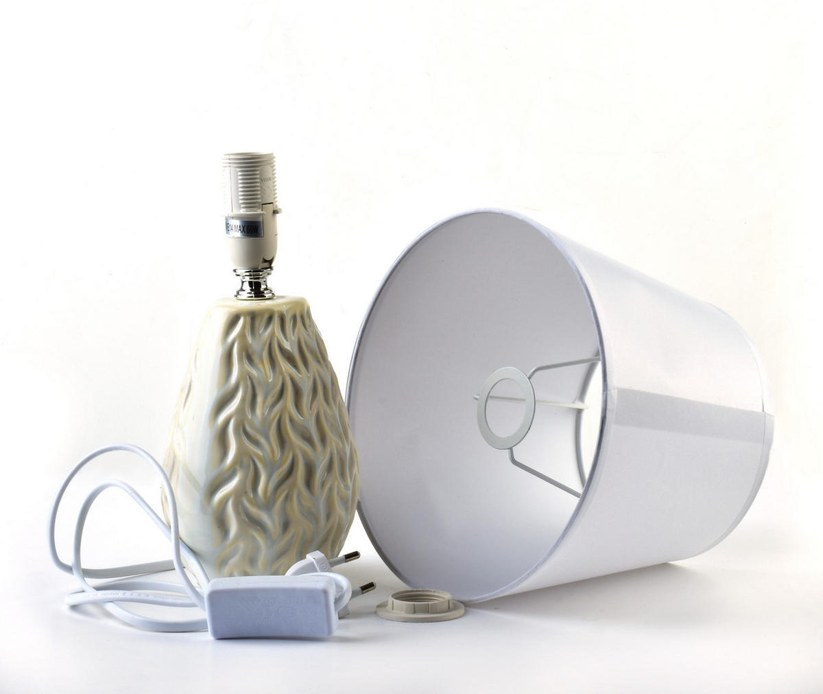 TISCHLAMPE Leti Beige 12/10/22.5 cm Keramik - Beige, Keramik (12/10/22.5cm) - Mondex
