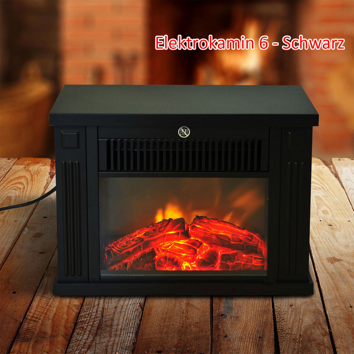 ELEKTROKAMIN, (Modell5) - Schwarz, Metall (17/25/34cm) - HOMCOM