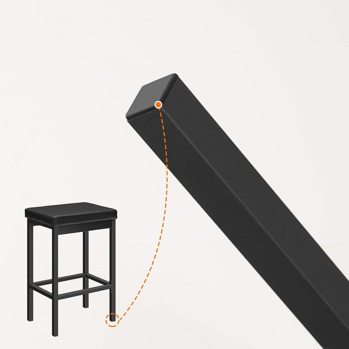 BARHOCKER 2er-SET Schwarz Barstuhl Küchenhocker - Schwarz, Holz (40/63/28cm) - Hoobro