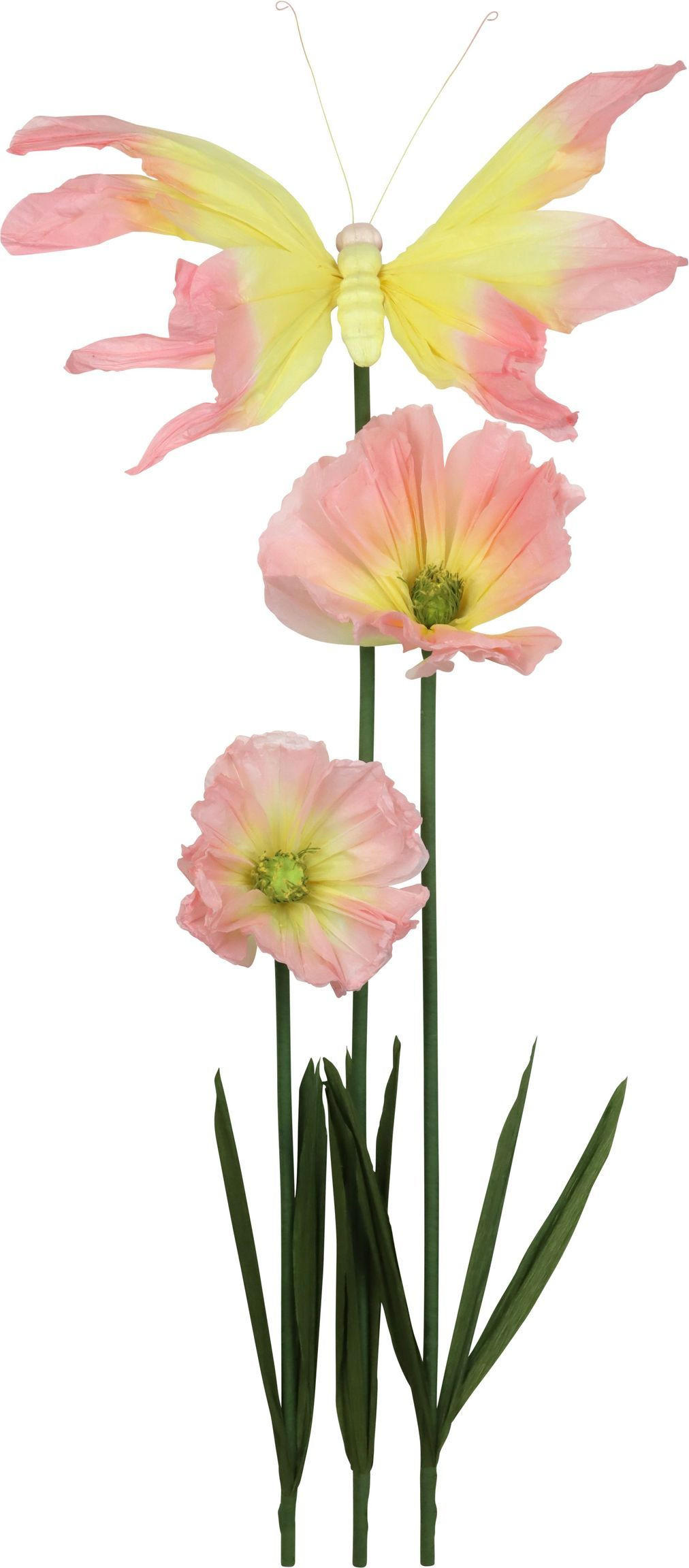 RIESENBLUMEN Papillon Aprikot 3-tlg. - Rosa, Papier (140cm) - FURNARO