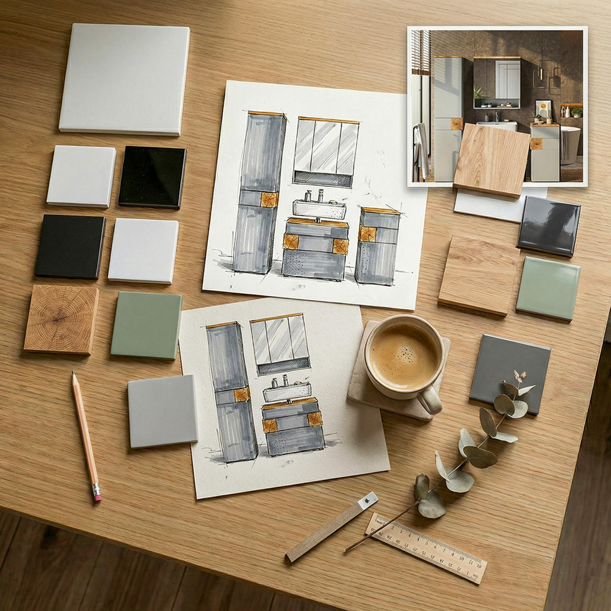 HÄNGESCHRANK Eden Grau/Artisan 40 x 77.5 cm - Hellgrau/Grau, Holzwerkstoff (40/77.5/27cm) - Vicco