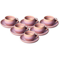 KAFFEETASSEN MIT UNTERTASSEN Perlemor Coral rosa 190 ml 6er Set - Rosa, Keramik (16.1/9.4/16.1cm) - like.Villeroy & Boch