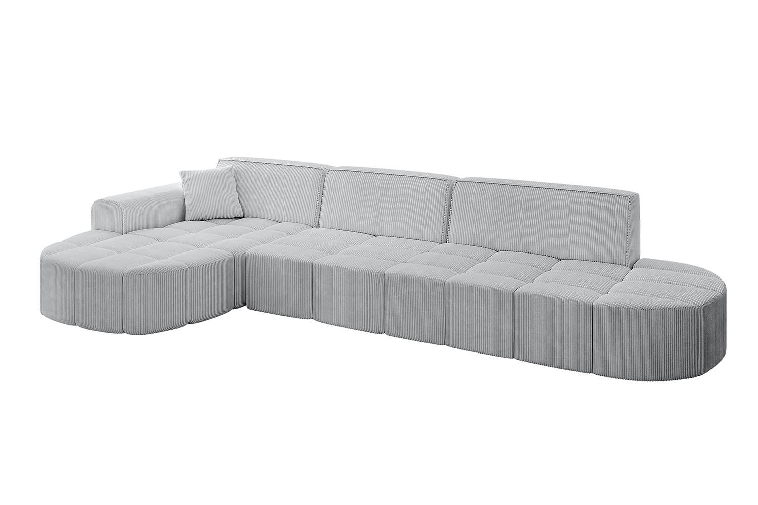 ECKSOFA Ottomane Links LIVO-L2 - 337x173x79,5 cm Grau - Grau, Holzwerkstoff/Textil (337/173cm) - ALTDECOR