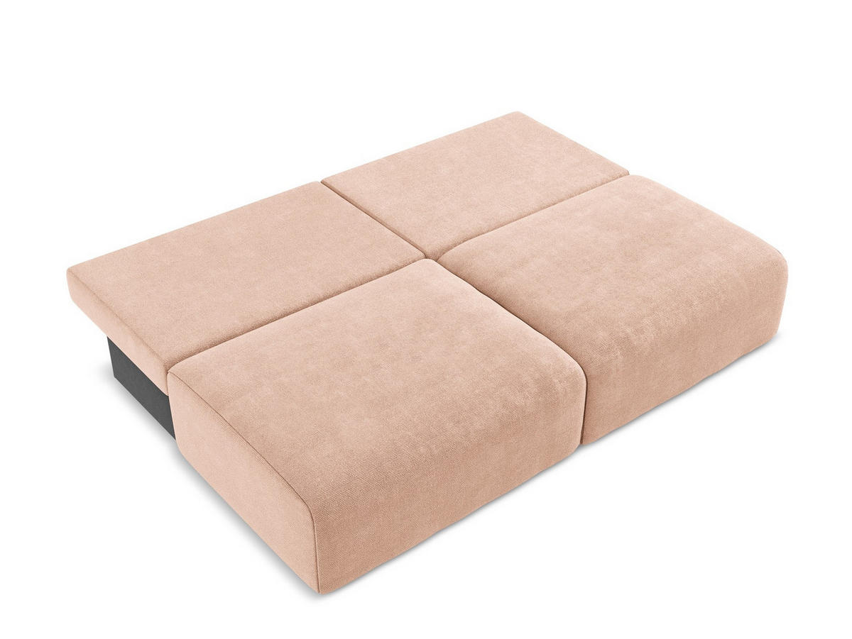 3-SITZER SOFA mit Schlaffunktion Chenille Stoff Pink - Pink/Koralle, Kunststoff/Textil (216/79/102cm) - Makamii