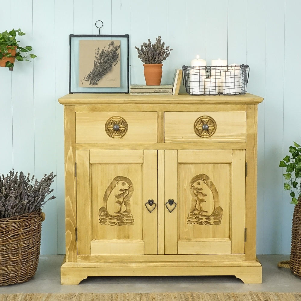 KOMMODE aus Massivholz JAGNA - Honig, Holz (92/85/46cm) - Seart