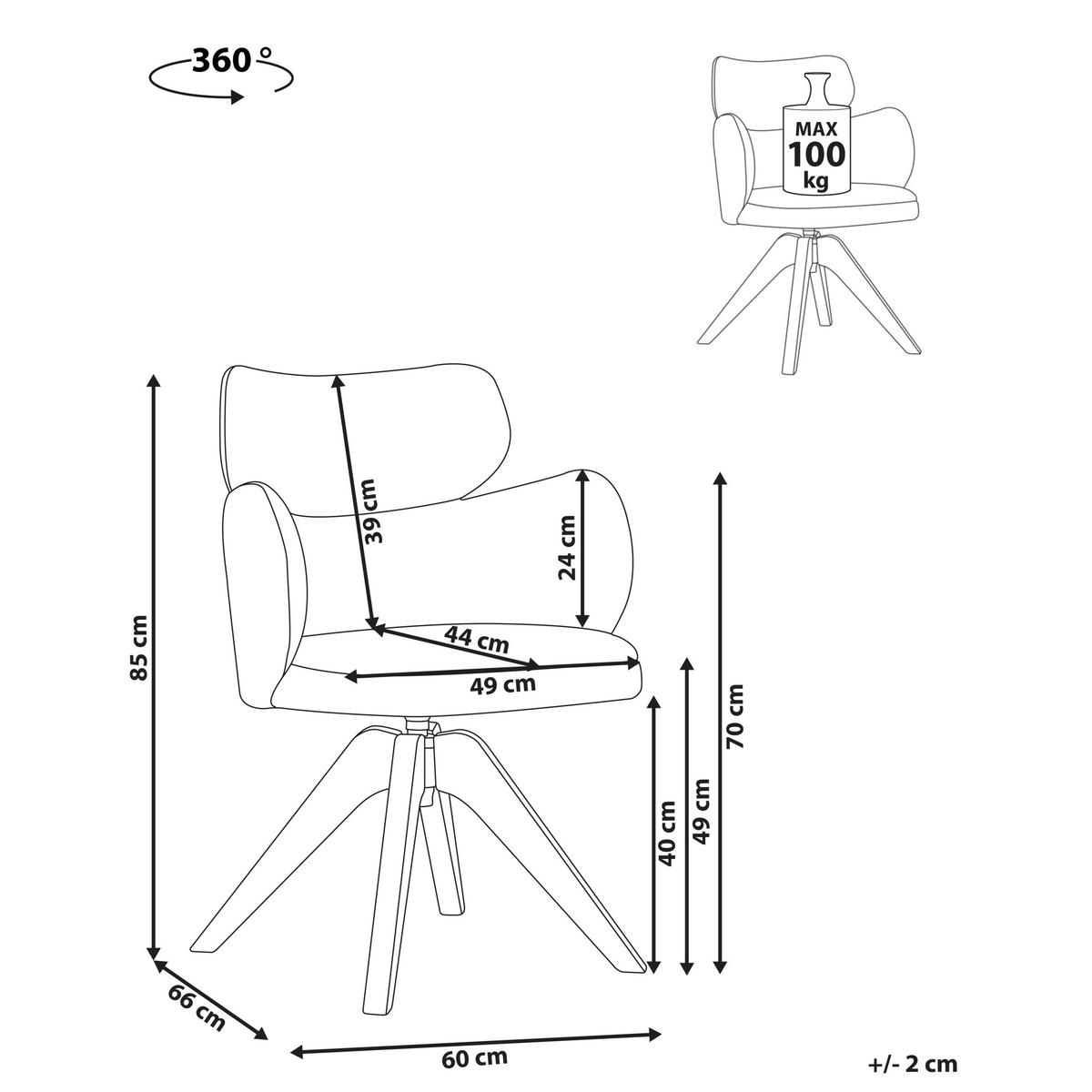ESSZIMMERSTUHL Beige Marcy - Beige/Braun, Textil (60/85/66cm) - Beliani