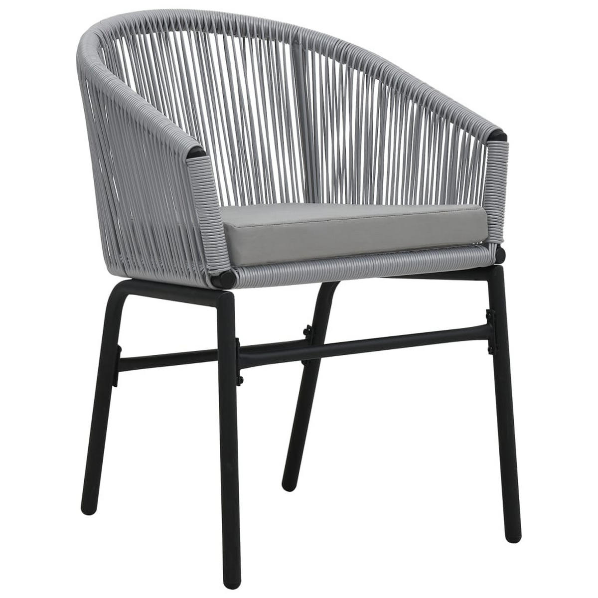 GARTENSTÜHLE 2 Stk. Anthrazit PE-Rattan - Grau, Kunststoff (58/78/58cm) - furnicato