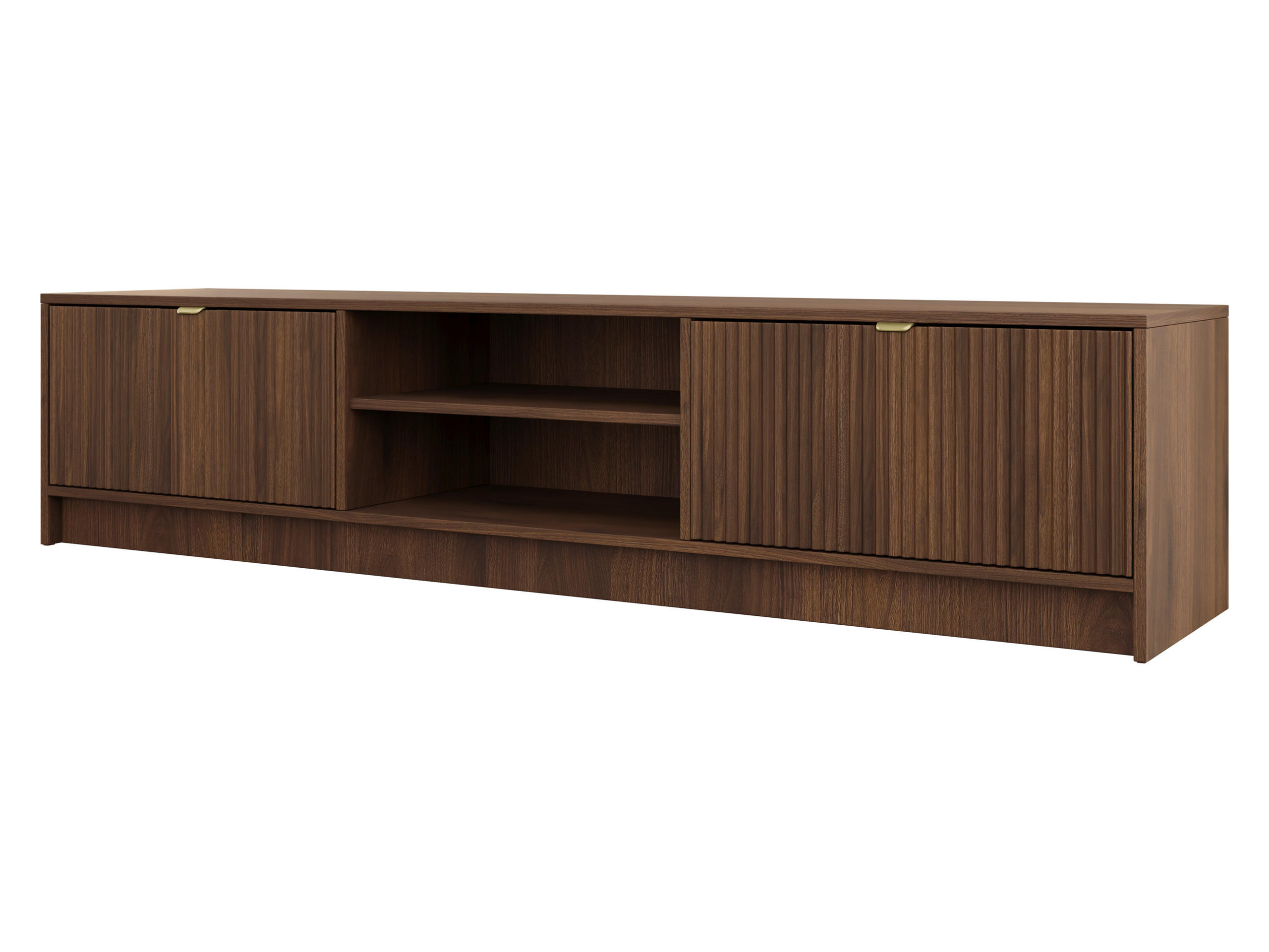 TV-ELEMENT Tireno - Nussbaumfarben/Goldfarben, Holzwerkstoff/Metall (180/40/40cm) - MIRJAN24
