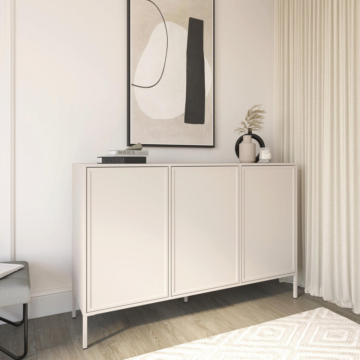 SIDEBOARD Velveto kašmír 150cm - kašmírová, kov/kompozitní dřevo (150/86/40cm) - Selsey