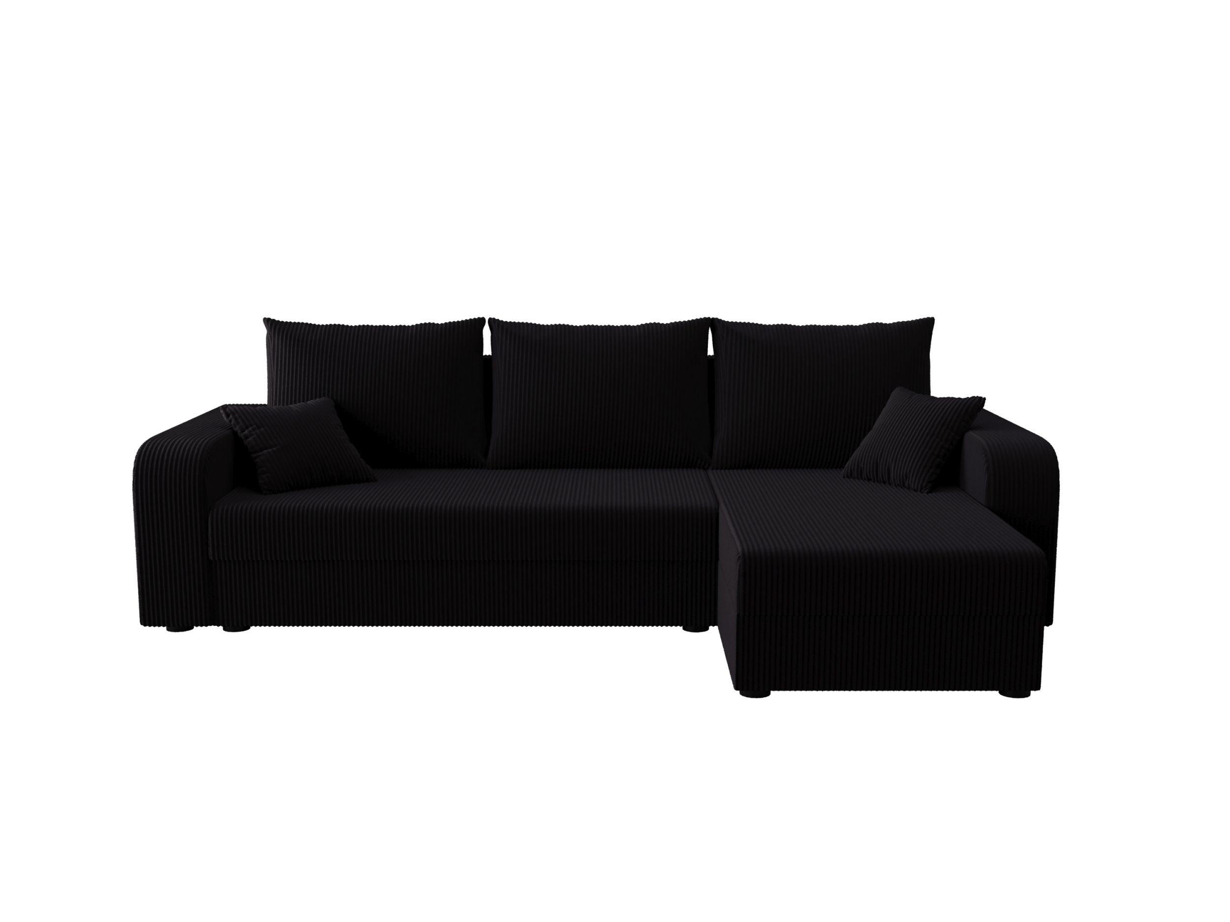 ECKSOFA HEWLET L BIS Zoom 23 Rechts mit Schlaffunktion - Schwarz, Textil (240/140cm) - Bedante