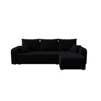 ECKSOFA HEWLET L BIS Zoom 23 Rechts mit Schlaffunktion - Schwarz, Textil (240/140cm) - Bedante
