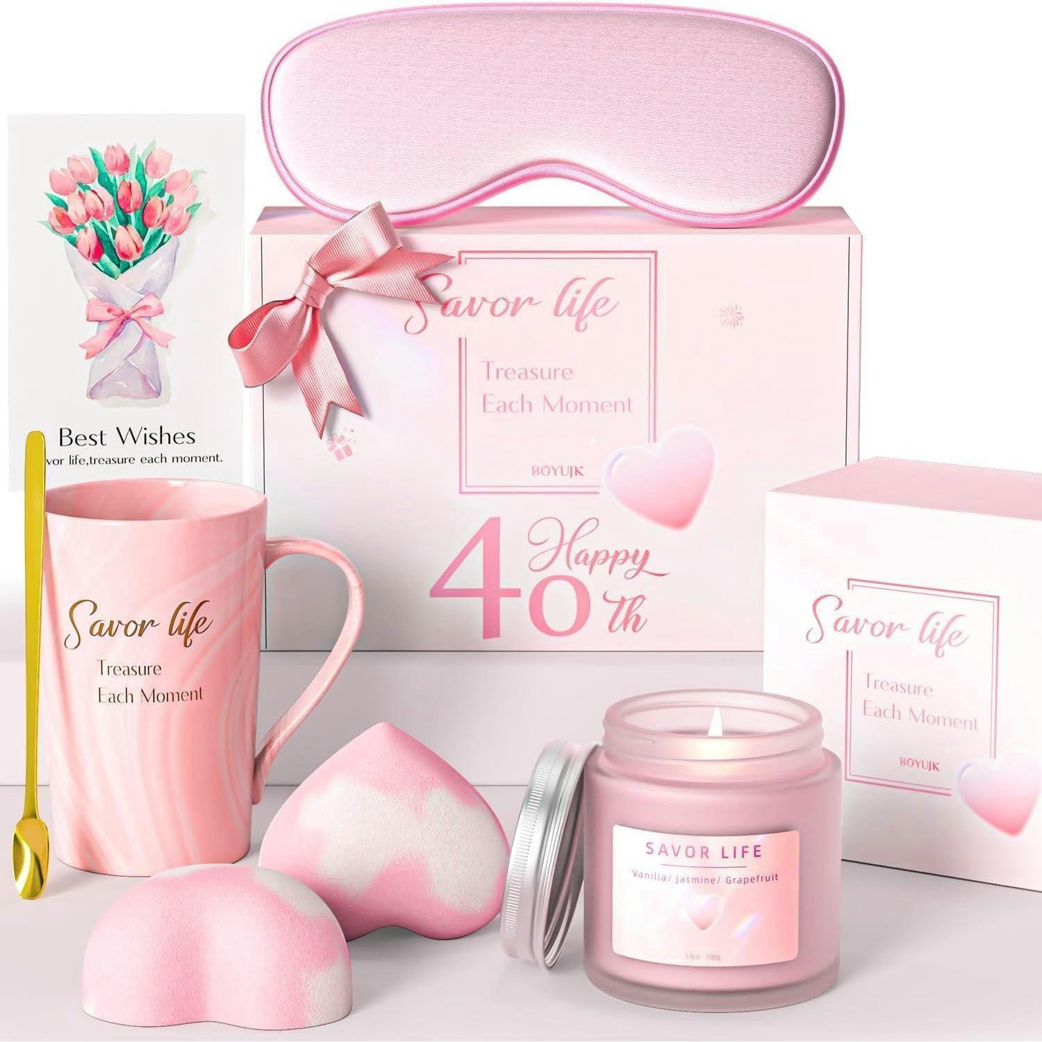 GESCHENKSET 7-teiliges Set Geburtstag Frau - Pink, Keramik (8cm)