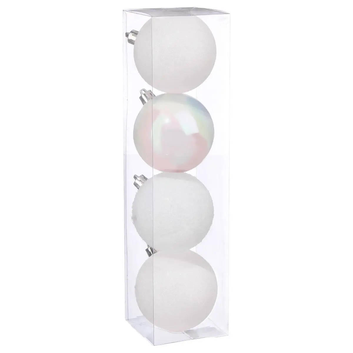 WEIHNACHTSKUGELN 4er-Set Ø 8 cm - Weiß, Kunststoff (8/9.3/8cm) - Atmosphera Createur d´interieur