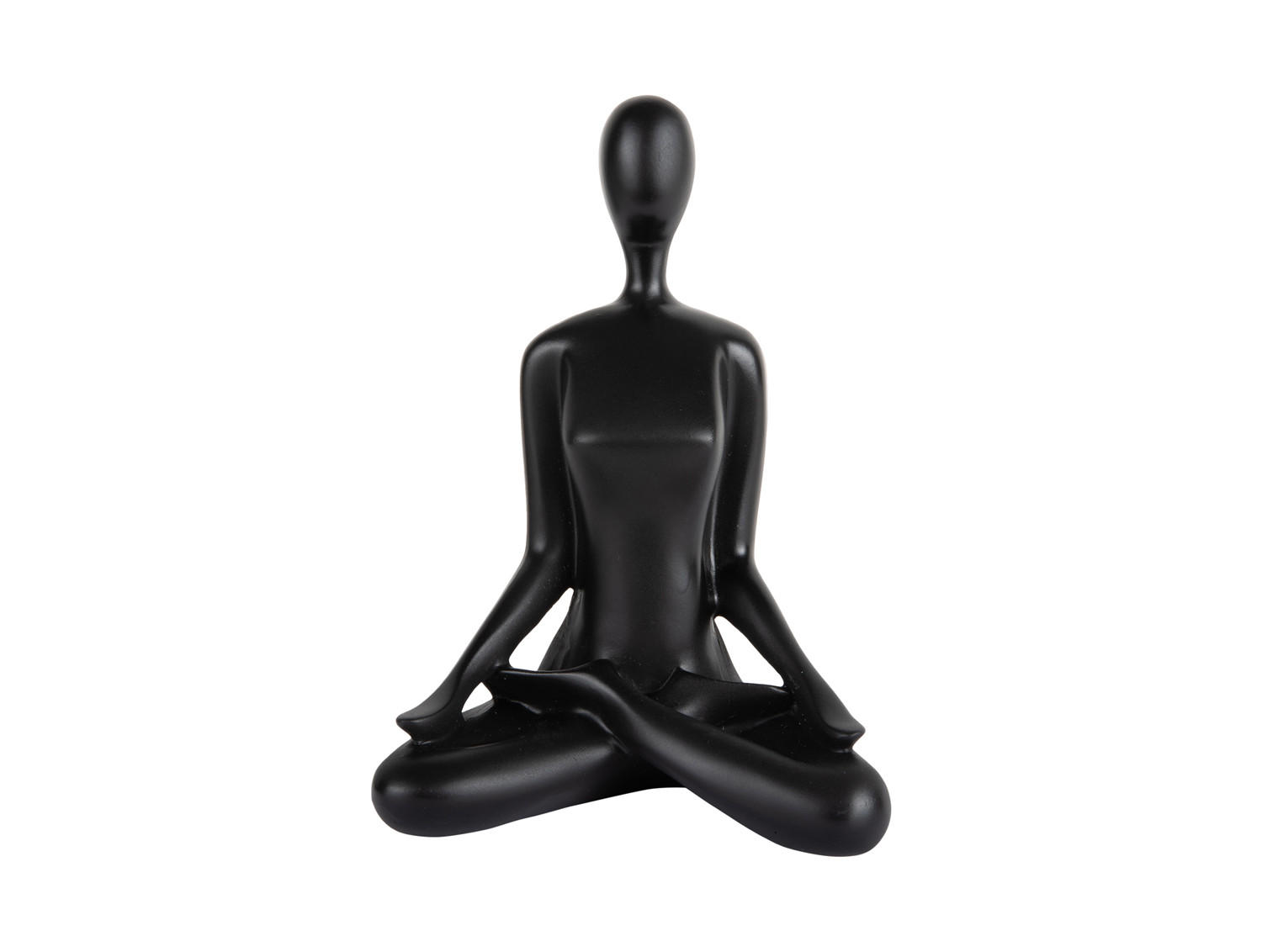 BILD Statue Open Lotus Schwarz 15/11/21 cm - Schwarz, Kunststoff (11/21/15cm) - Present Time