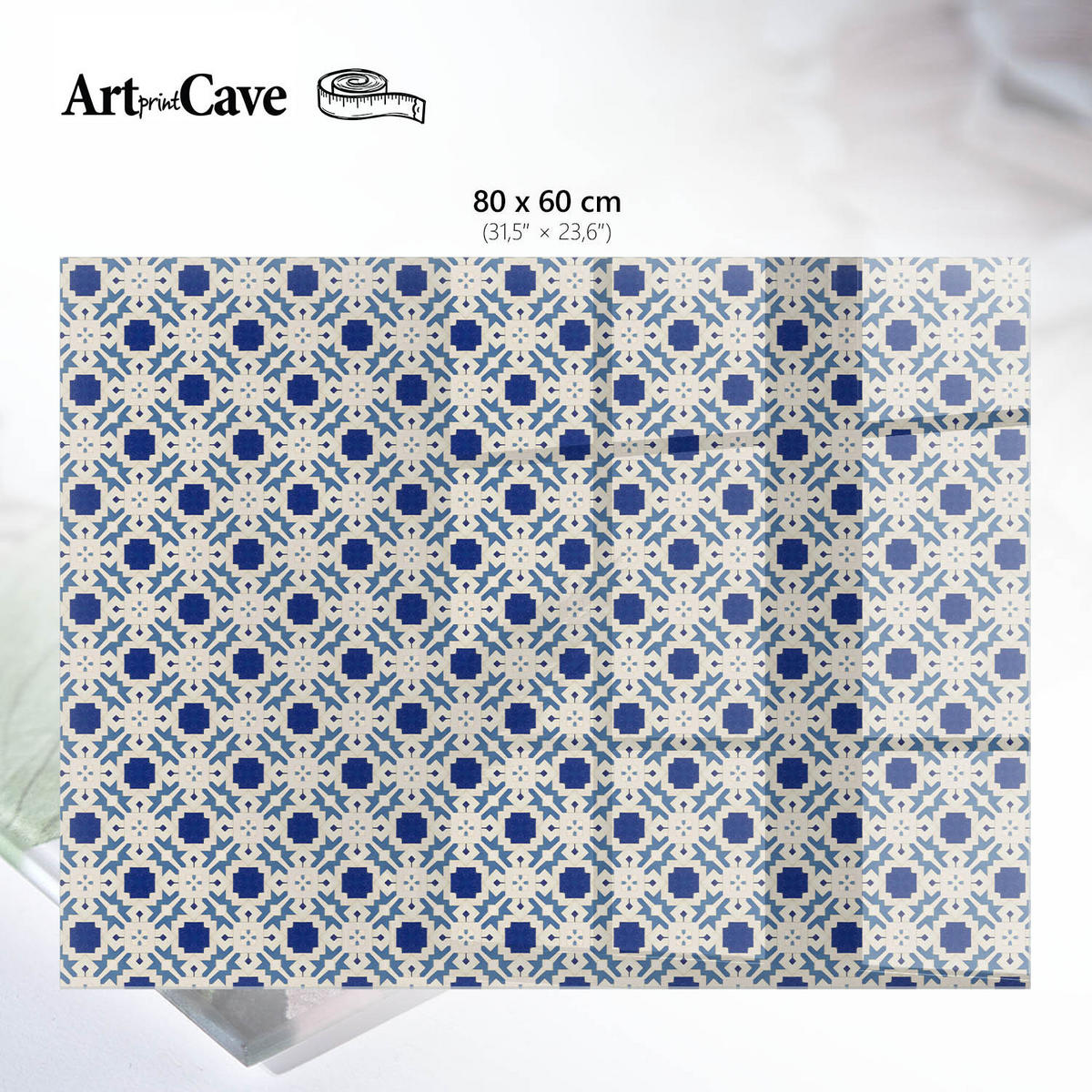 GLASPLATTE 80x60 cm – Geometrisches Mosaik - Grau, Glas (0.4/80/60cm) - ArtPrintCave