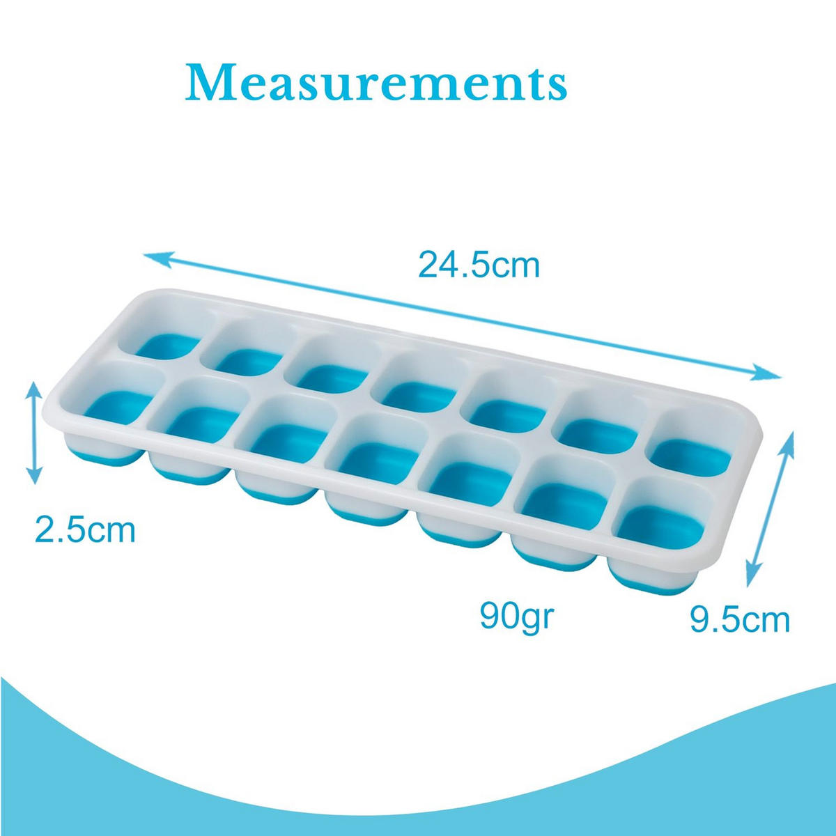 EISWÜRFELFORM 4er Set - Blau, Kunststoff (9.9/2.9/25.5cm) - Intirilife