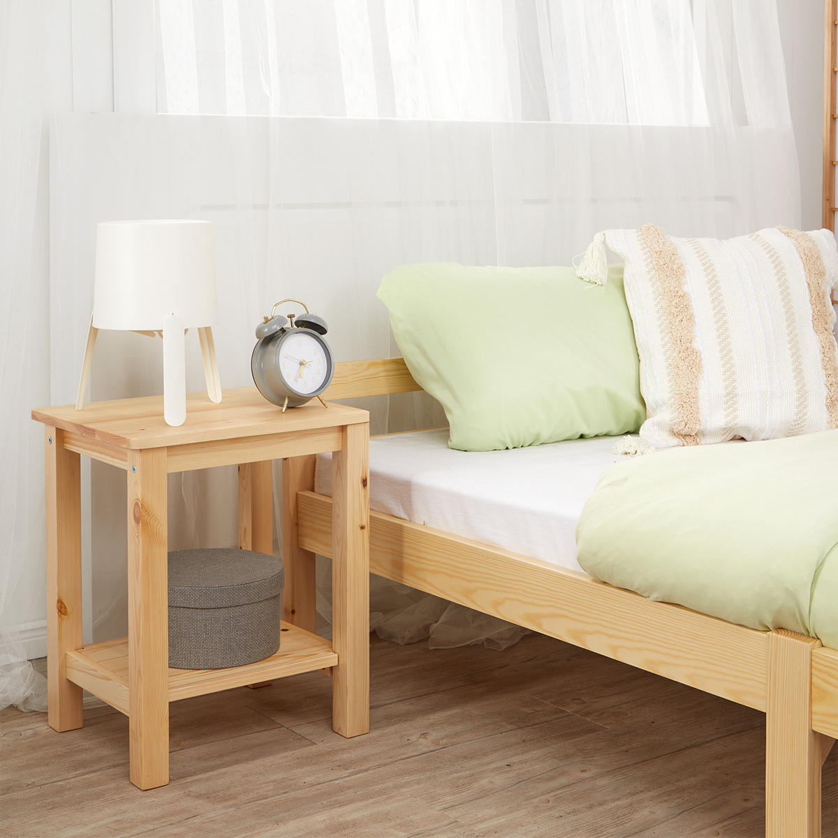 NACHTTISCH Kiefer natur 47/38/32 cm - Braun, Holz (38/47/32cm) - Homestyle4u