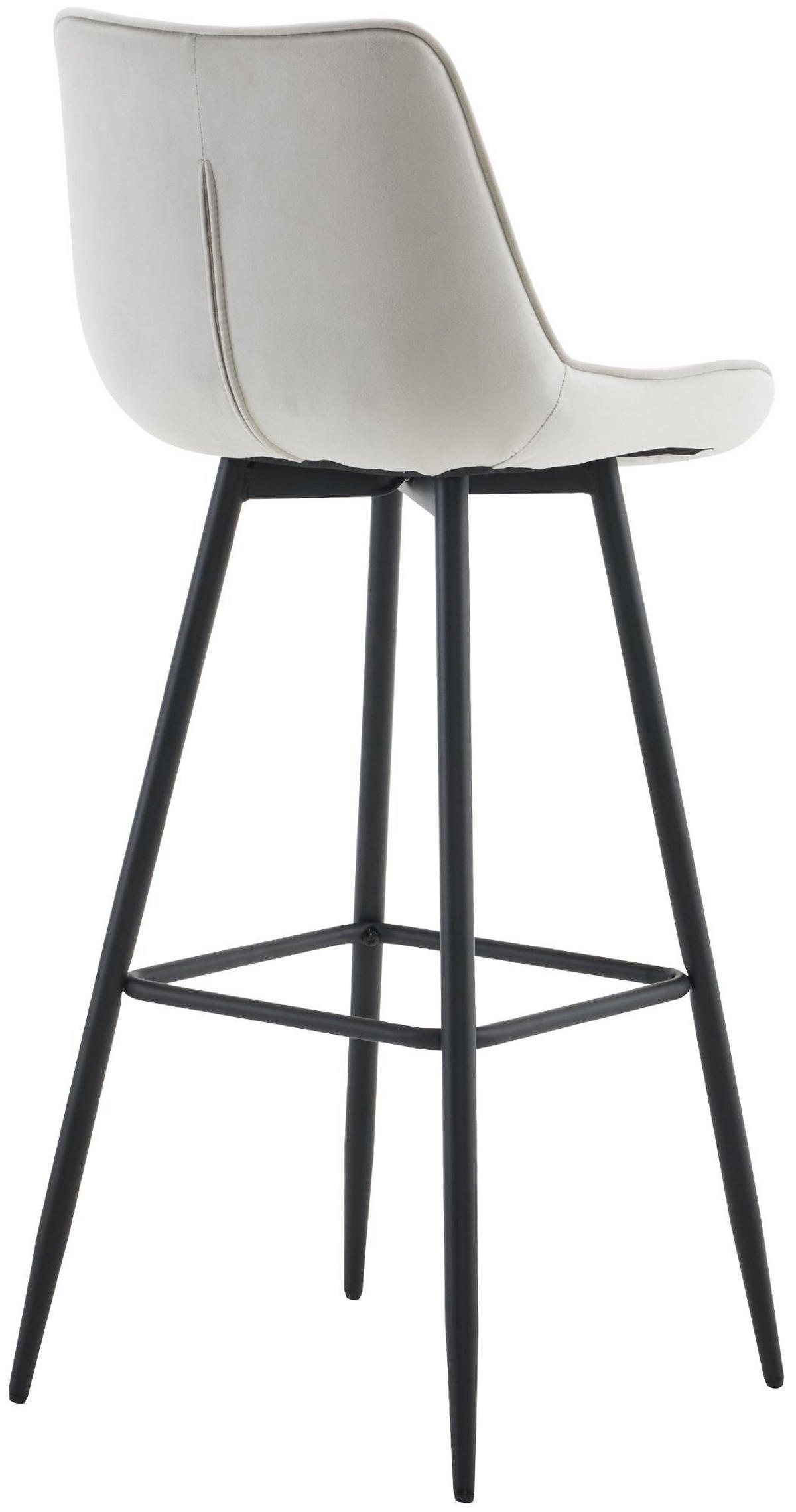 BARHOCKER 2er Set Samt grau - Schwarz/Grau, Textil/Metall (47/106/52cm) - CLP
