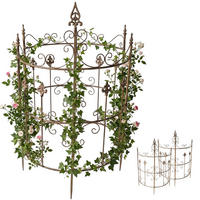 RANKGITTER Hugo 2er Set 73x33x123cm Metall Braun Rankhilfe - Braun, Metall (73/123/33cm) - DELUKE