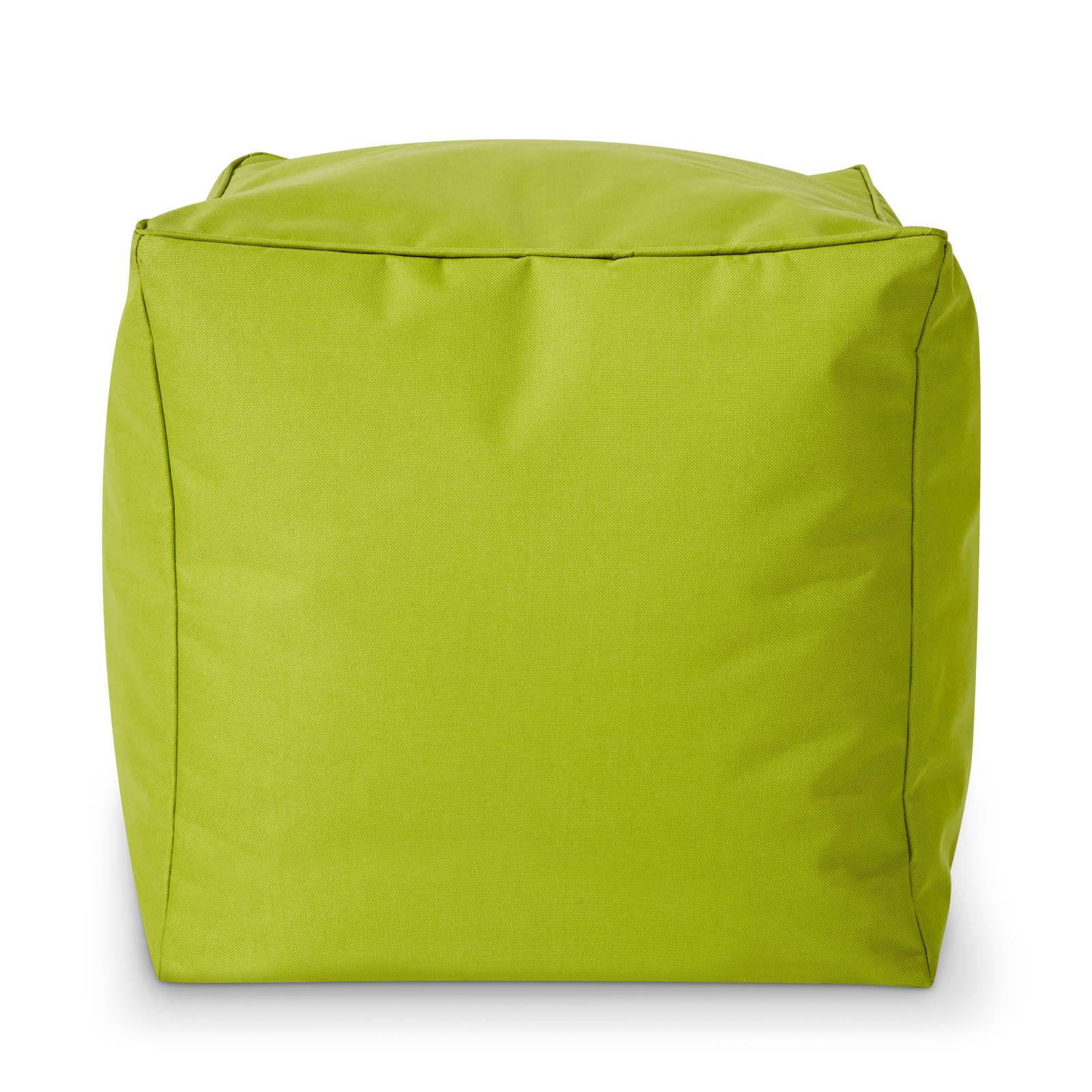 SITZSACK-HOCKER Pouf "Cube" 40x40x40cm - Grün, Textil (40/40/40cm) - Green Bean
