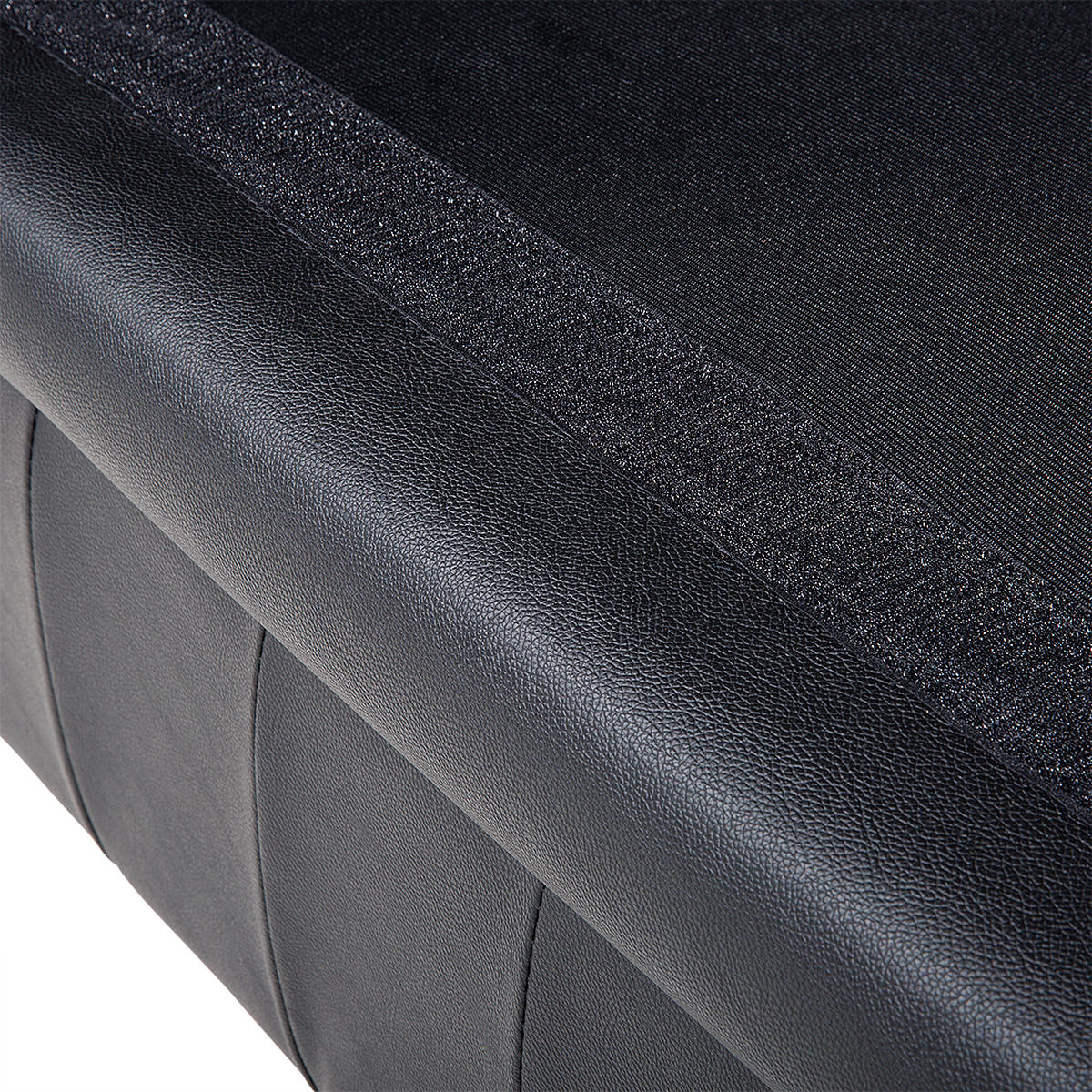 SOFA Leder Schwarz Chesterfield - Schwarz, Leder/Fell (195/75cm) - Beliani