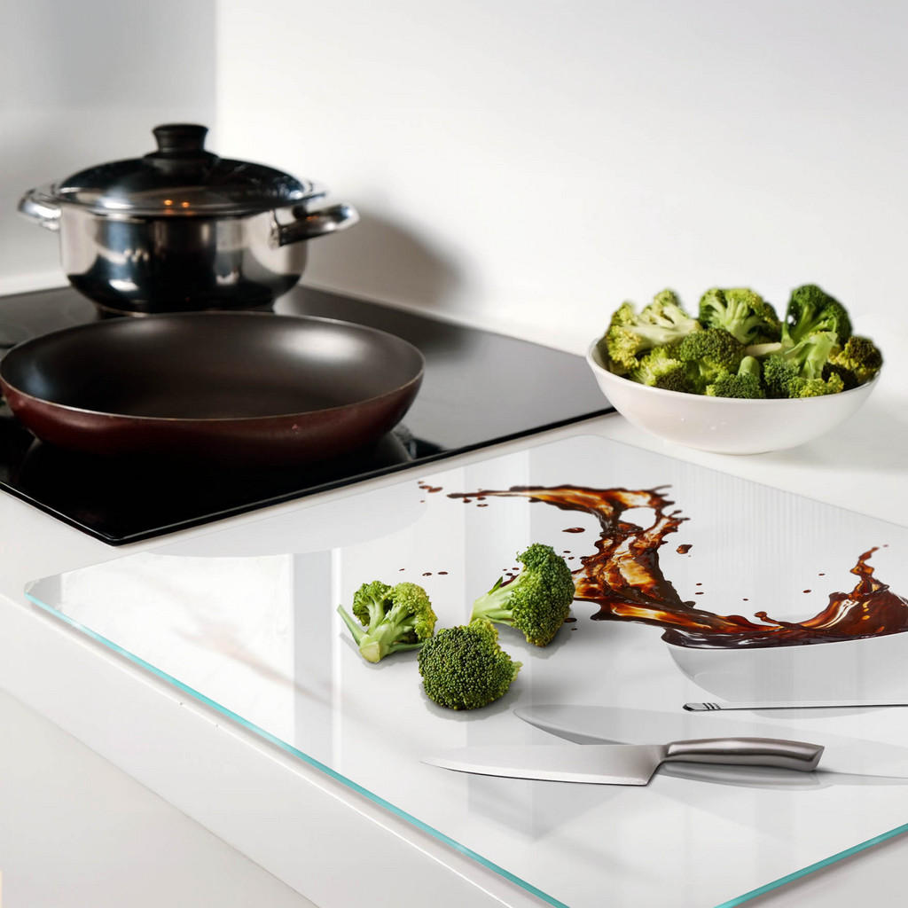 Thumbnail - Tulup Glasplatte, Braun, Glas, 60x0.4x52 cm, Küchen, Küchenelektrogeräte, Herde, Herdabdeckplatten