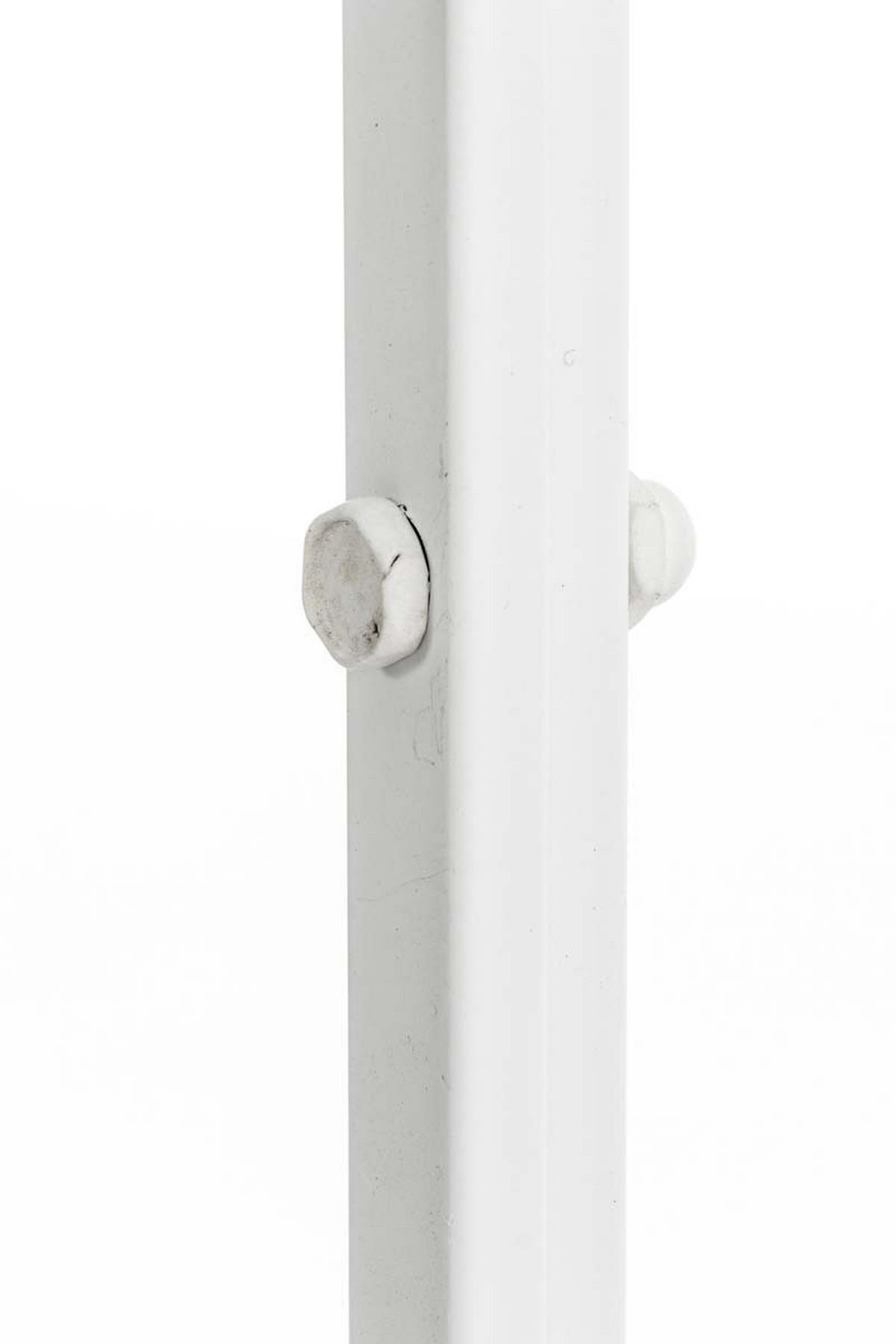 HALBPAVILLON mit Sitzbank Boston Metall Weiß Gartenbank - Weiß, Metall (120/178/58cm) - DELUKE