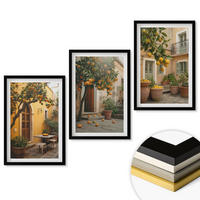 WANDBILDER 3er-Set - 40x60 cm Schwarzer Rahmen - Garten-Zitrus-Sonne - Schwarz, Kunststoff (40/60cm) - ArtPrintCave