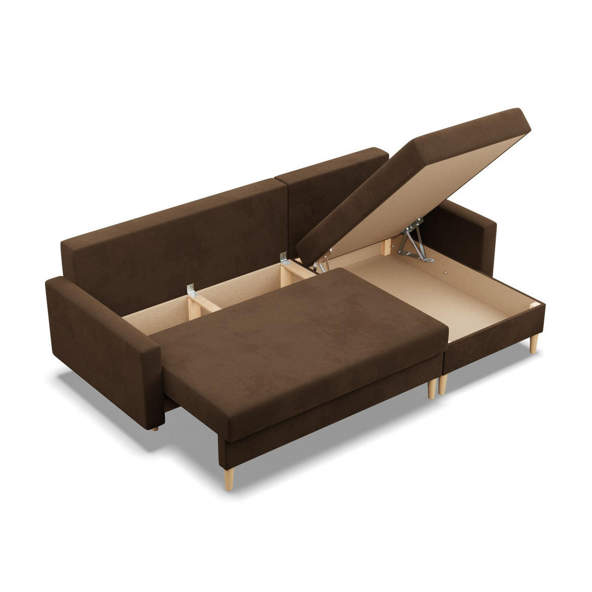 ECKSOFA Blank braun - Braun, Textil (223/140cm) - SIMKAM Furniture