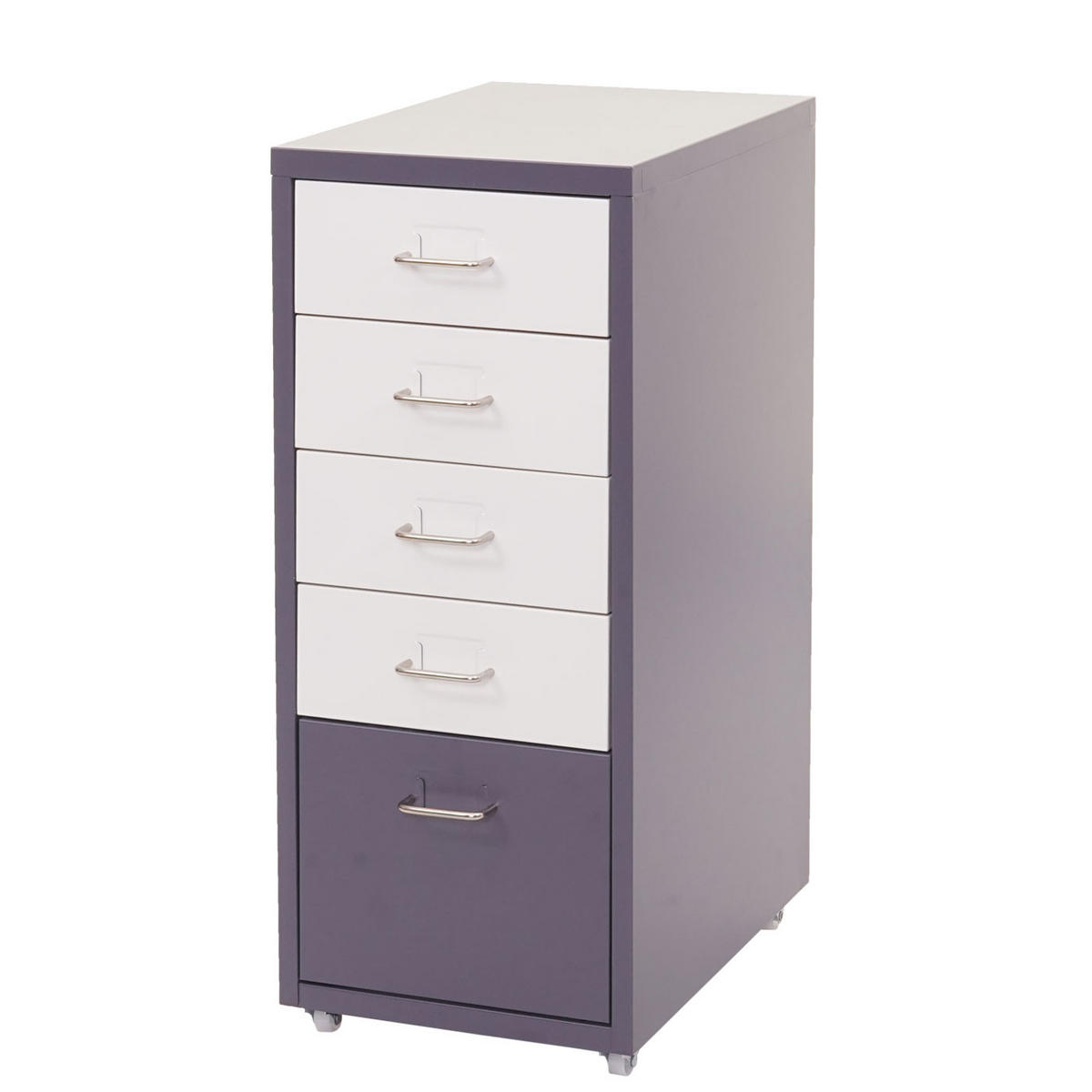 ROLLCONTAINER Weiß, Anthrazit - Anthrazit/Weiß, Metall (28/69/41cm) - MCW
