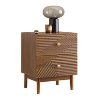 NACHTTISCH mit 2 Schubladen, Natur - Naturfarben, Holzwerkstoff (45/58/40cm) - SoBuy