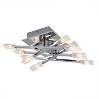 LED DECKENLEUCHTE TRIBAL Glas Silber - Silberfarben, Glas (51.5/28/11cm) - Globo Lighting