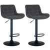 BARHOCKER 2er Set Stoff schwarz - Schwarz, Textil/Metall (48/81/54cm) - CLP