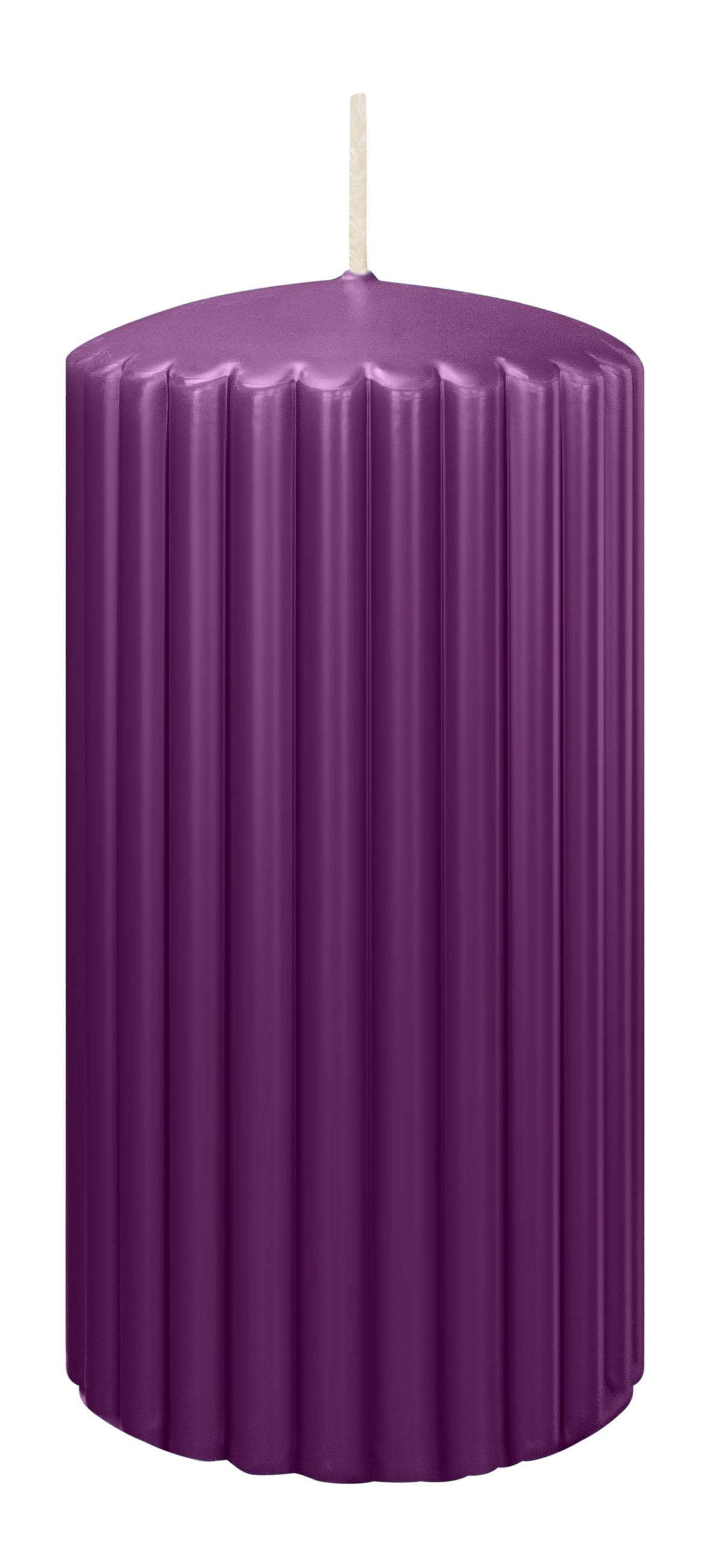 RILLEN KERZEN Brombeer 150 x Ø 80 mm, 4 Stück - Brombeere, Paraffin (8/15/15cm) - Wiedemann Kerzen