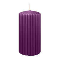 RILLEN KERZEN Brombeer 150 x Ø 80 mm, 4 Stück - Brombeere, Paraffin (8/15/15cm) - Wiedemann Kerzen