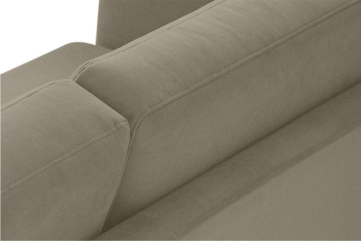 SOFA TAGIO mit Armlehnen, Beige - Beige/Braun, Buchenholz/Textil (153/80/84cm) - KONSIMO®