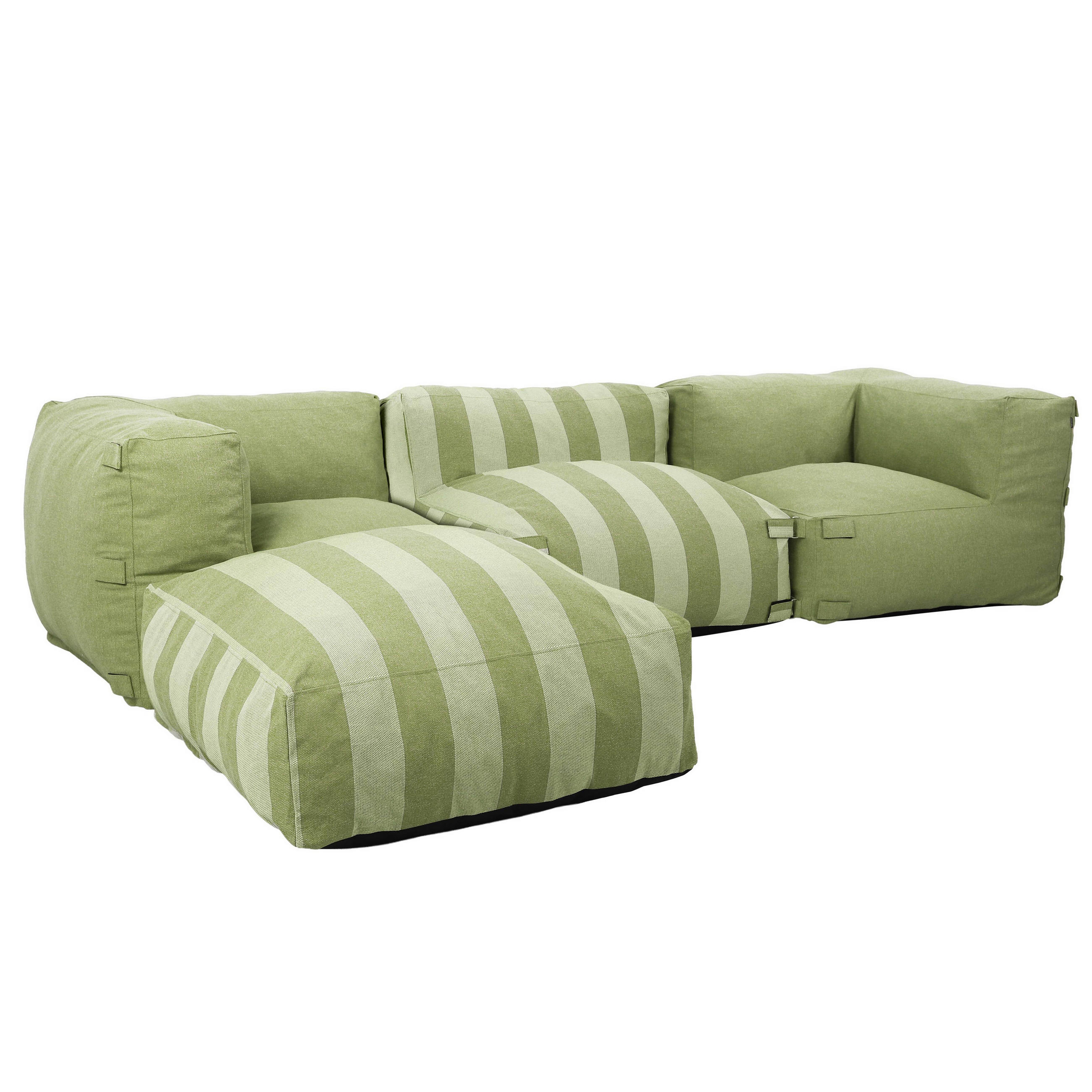 GARTENSOFA mit 4 Sitzplätzen, Kaktusgrünen - Grün, Textil - Oviala