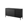 KOMMODE Schwarz Senso 153/81 cm - Schwarz, Holzwerkstoff (153/81/39cm) - Bettso