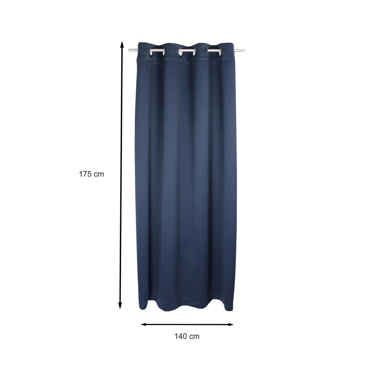 VERDUNKELUNGSVORHANG Ösen 140/175 cm Navy Blau - Dunkelblau, Textil (140/175cm) - TiborTex