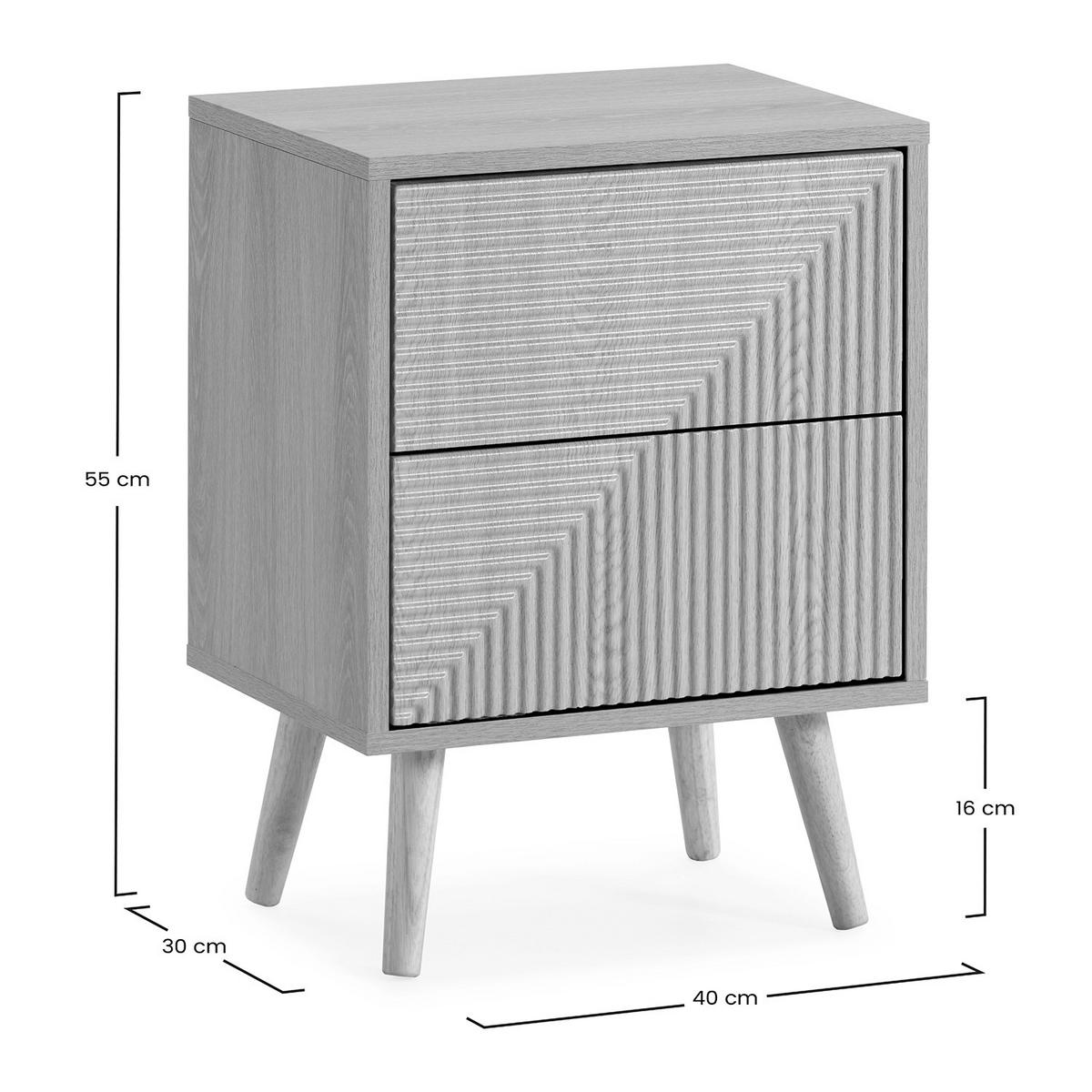 NACHTTISCH Telmo 2 schubladen Eichenfarbe - Honigeiche, Holzwerkstoff (40/55/30cm) - VS Venta-stock