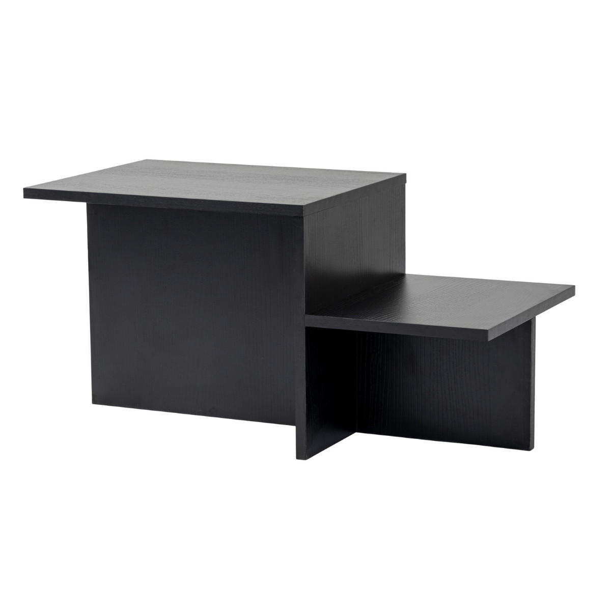 COUCHTISCH mit 2 Ebenen - harmony 77/40/40 cm - Schwarz, Holzwerkstoff (77/40/40cm) - Calicosy