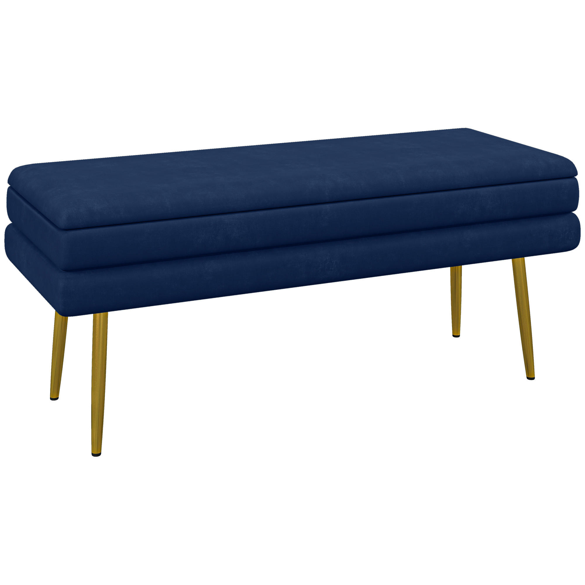 SITZBANK mit Stauraum, Blau - Blau, Kunststoff (37.5/43/79.5cm) - HOMCOM