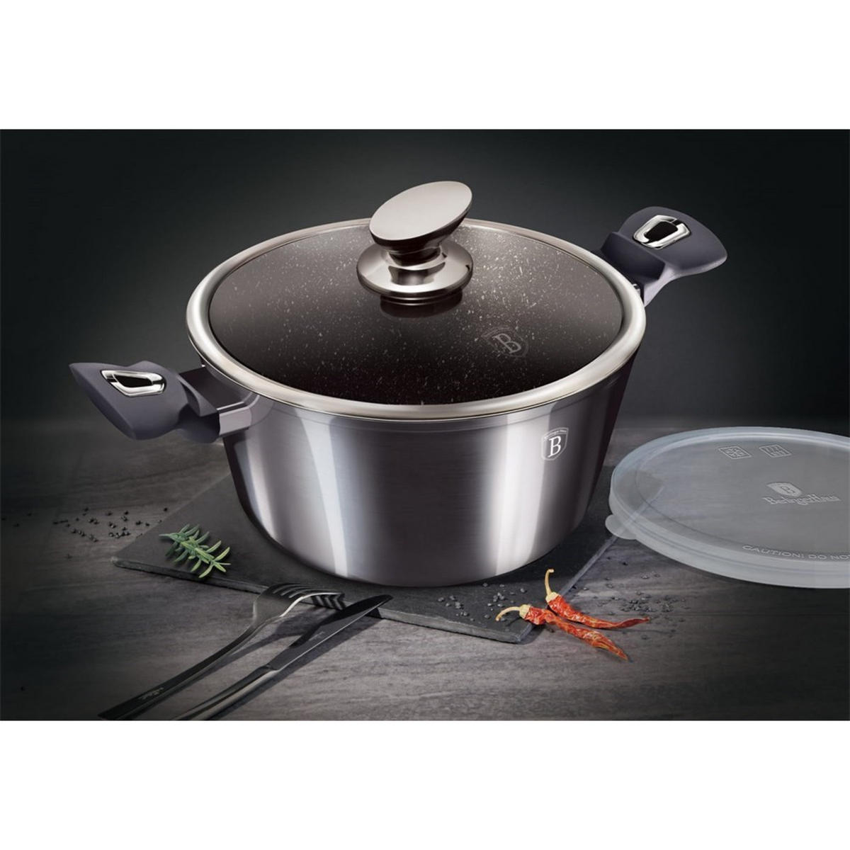 TOPF Graphit 20/20/10.4 cm BH6892 - Graphitfarben, Metall (20cm) - Berlinger Haus