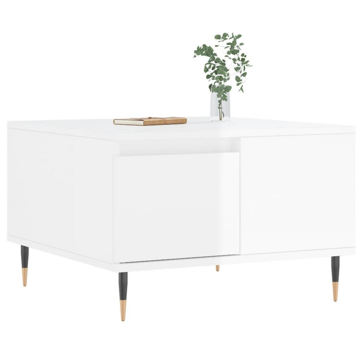 COUCHTISCH Hochglanz-Weiß 55x55x36,5 cm Holzwerkstoff - Weiß, Holzwerkstoff (55/55/36.5cm) - furnicato